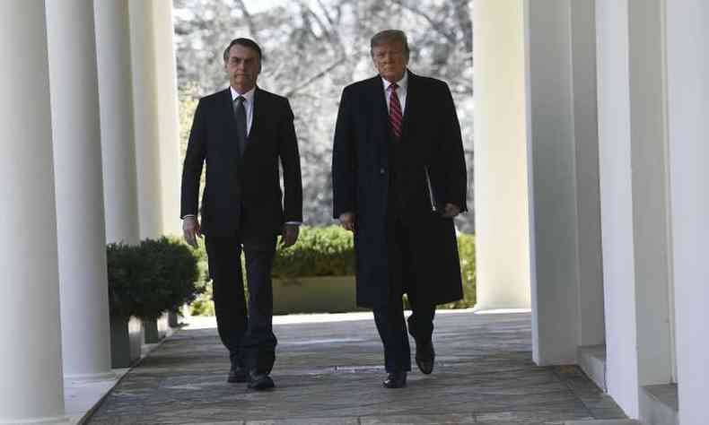 O encontro entre Trump e Bolsonaro ser o segundo entre os dois presidentes(foto: BRENDAN SMIALOWSKI/CB/D.A Press)