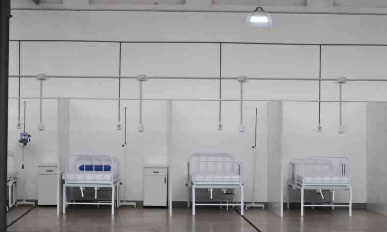 Leitos vazios do hospital de campanha de Ouro Preto para tratar contaminados pela COVID-19