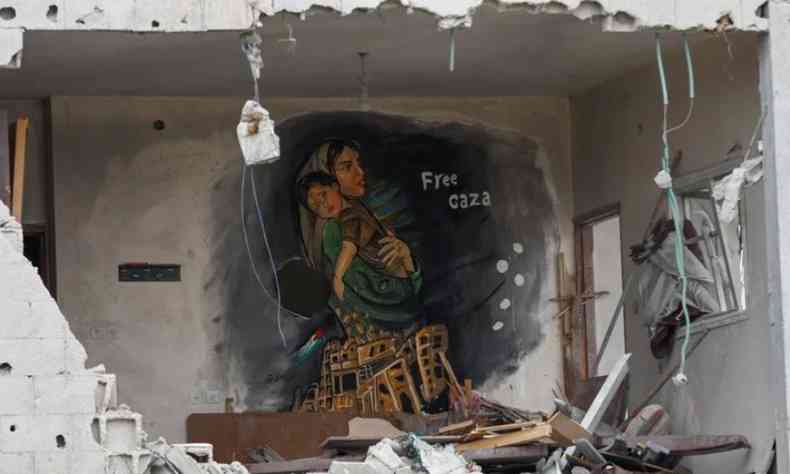 Arte feita na faixa de Gaza