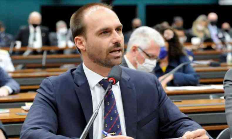 Eduardo Bolsonaro se colocou contra a operao da PF que investiga Srgio Reis e Otoni de Paula(foto: Cleia Viana/Cmara dos Deputados)