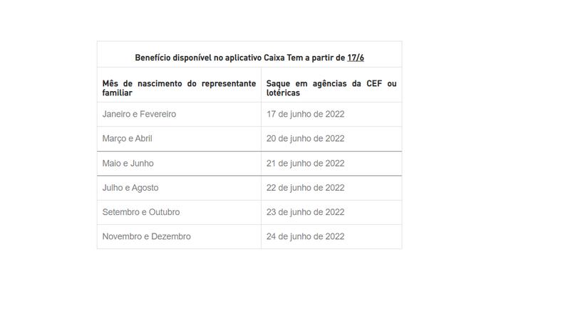 Calendrio, feito pela Prefeitura de Belo Horizonte (PBH), para divulgar os dias de liuebrao das parcelas