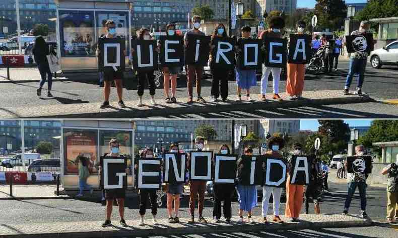 Protesto em Lisboa, Portugal