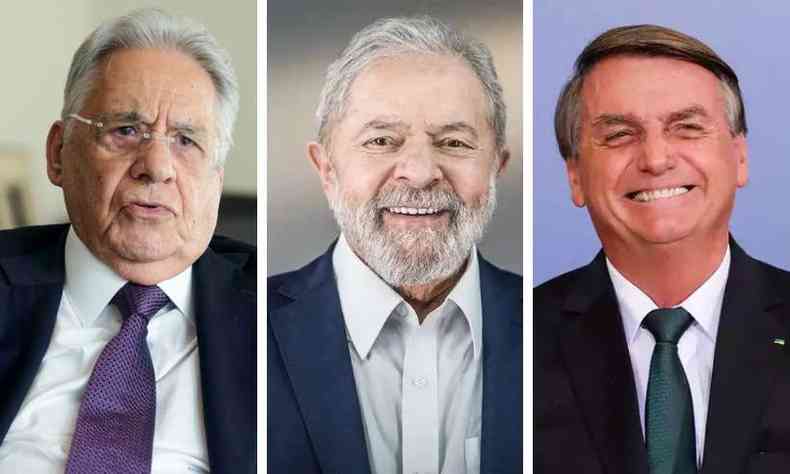 Montagem: FHC, Lula, Bolsonaro