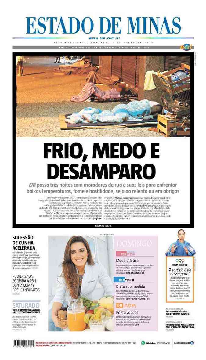 Confira a Capa do Jornal Estado de Minas do dia 03/07/2016