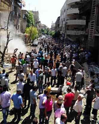 Mais um carro-bomba explodiu nesta semana nos arredores de Damasco.(foto: AFP / Divulgao)