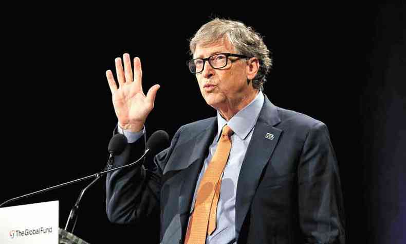 O fundador da Microsoft, Bill Gates  um dos investidores na Memphis Meats, que produz carne %u201Cde boi%u201D em laboratrio(foto: Ludovic Marin/AFP %u2013 6/10/19)