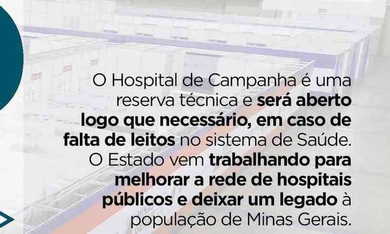 Publicao de Romeu Zema no Twitter foi acompanhada de explicaes sobre o hospital de campanha(foto: Reproduo redes sociais)