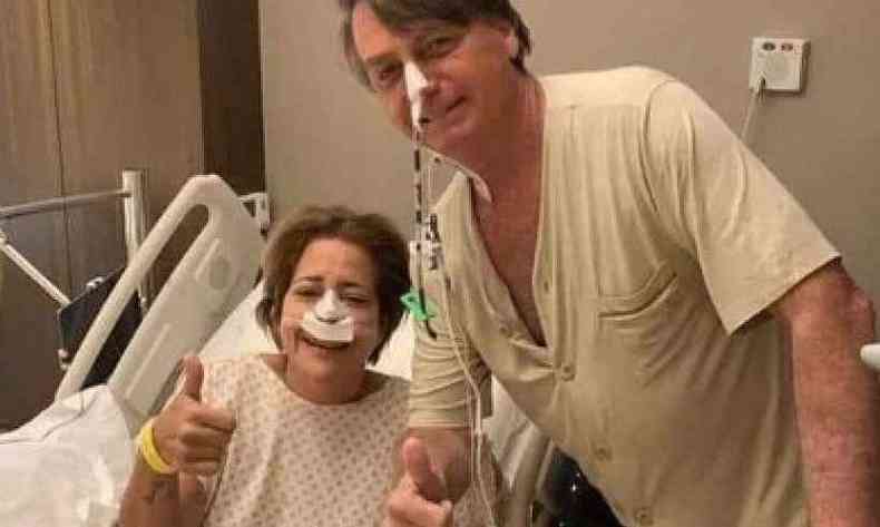 Bolsonaro publicou foto sem mscara no hospital(foto: Reproduo/Redes sociais)