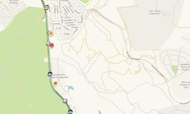 (foto: Waze/ reprodução) (foto: Waze/ reprodução)