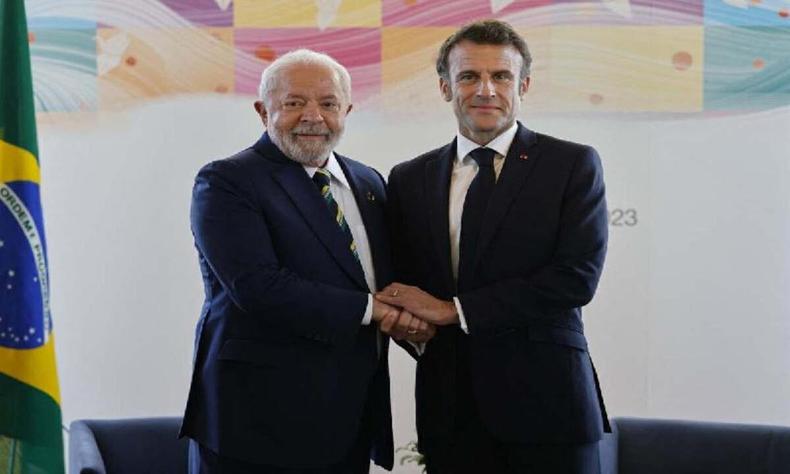Lula e Macon no G7, em maio.