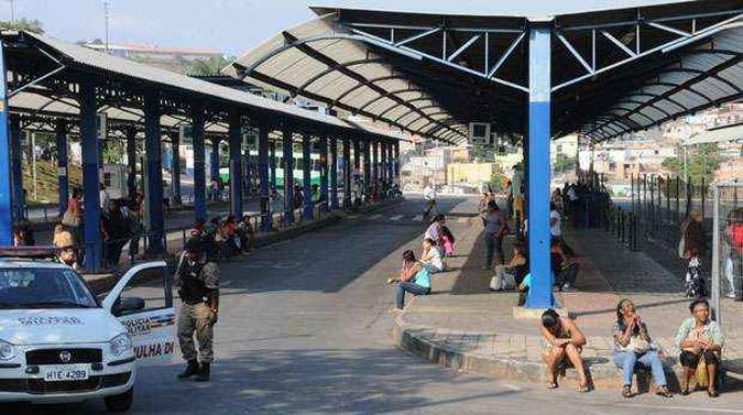 Esta��o Diamante parada durante o protesto dos rodovi�rios na manh� desta quarta-feira (foto: Paulo Filgueiras/EM DA Press)