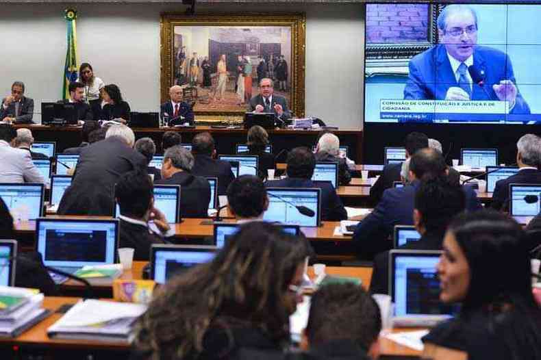 Reunio desta quinta-feira da Comisso de Constituio e Justia (CCJ), que rejeitou recurso do deputado Eduardo Cunha(foto: Antnio Cruz/Agncia Brasil)