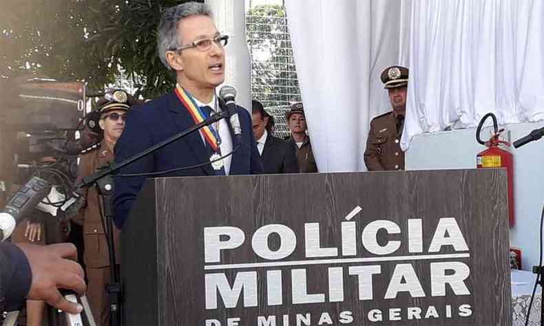 Governador Romeu Zema durante a solenidade(foto: Jair Amaral/EM/DA Press)
