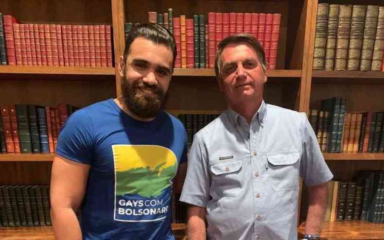 Dom Lancelloti, fundador do Movimento Gays com Bolsonaro, ao lado do presidente Jair Bolsonaro