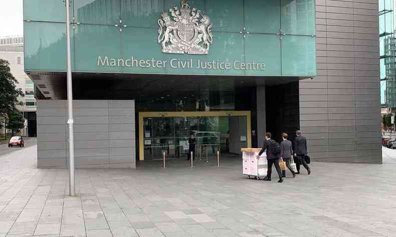 Entrada do Centro de Justia Cvel de Manchester onde  julgada a ao dos atingidos de Mariana(foto: Mateus Parreiras/EM/DA Press)