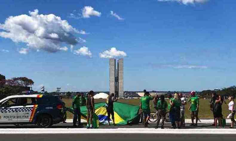 Acampamento dos apoiadores do presidente Bolsonaro na Esplanada dos Ministrios foi desmontado pela polcia(foto: Matheus Ferrari/CB D.A Pres)