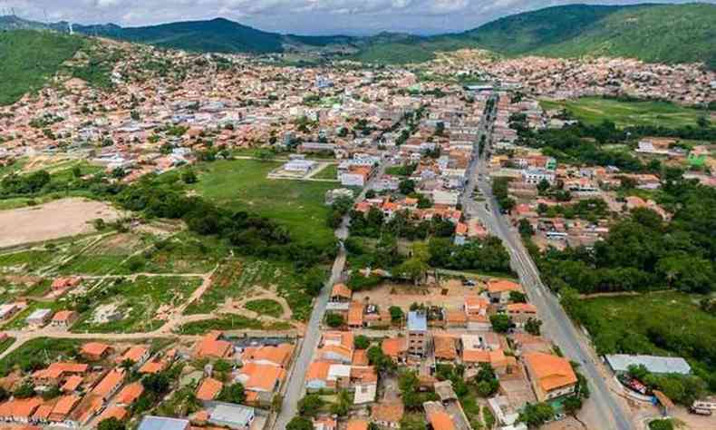 Vista area de Porteirinha, no Norte de Minas Gerais