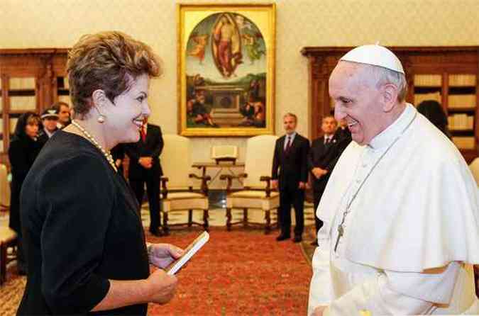 Papa disse a Dilma que est com o Brasil e com a Amrica Latina(foto: Presidncia da Republica/Roberto Stuckert Filho )