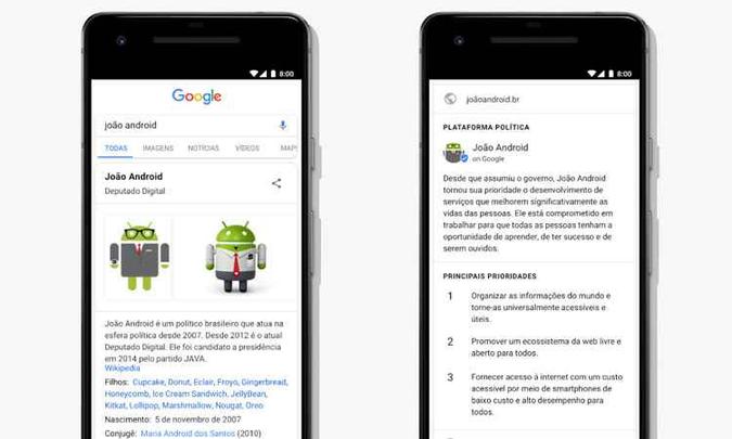 Durante as eleições, será possível pesquisar pelo nome de mais de sete mil candidatos e ter acesso às informações e notícias mais relevantes sobre eles(foto: Divulgação/Google) Durante as eleições, será possível pesquisar pelo nome de mais de sete mil candidatos e ter acesso às informações e notícias mais relevantes sobre eles(foto: Divulgação/Google)