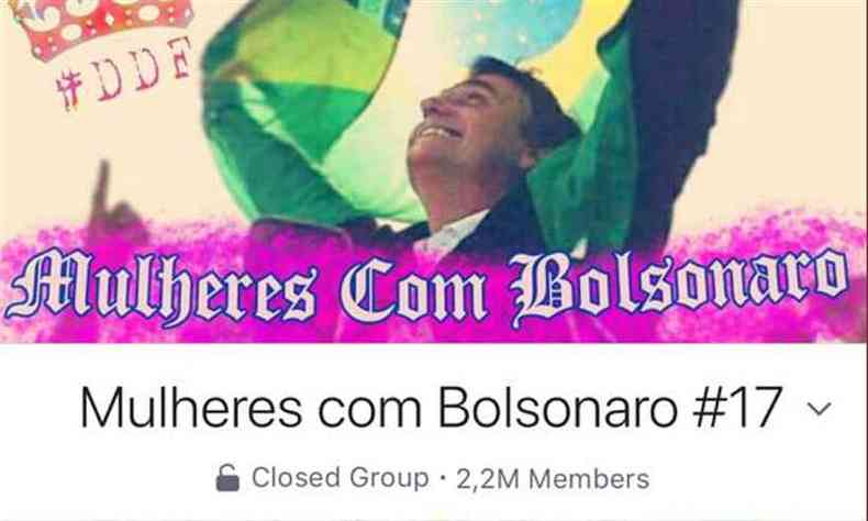 De acordo com as regras do grupo,  vedada a participao de homens e mulheres que se declaram eleitoras de Bolsonaro(foto: Facebook/Reproduo)