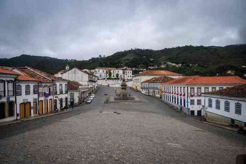 Com ruas vazias, Ouro Preto segue recomendaes de isolamento social(foto: Leandro Couri/EM/DA PRESS)