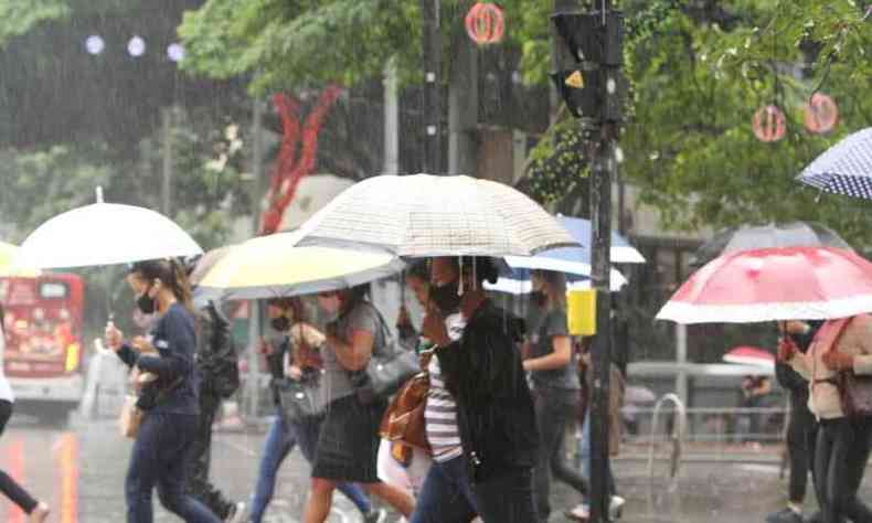 Chuva no Centro de Belo Horizonte