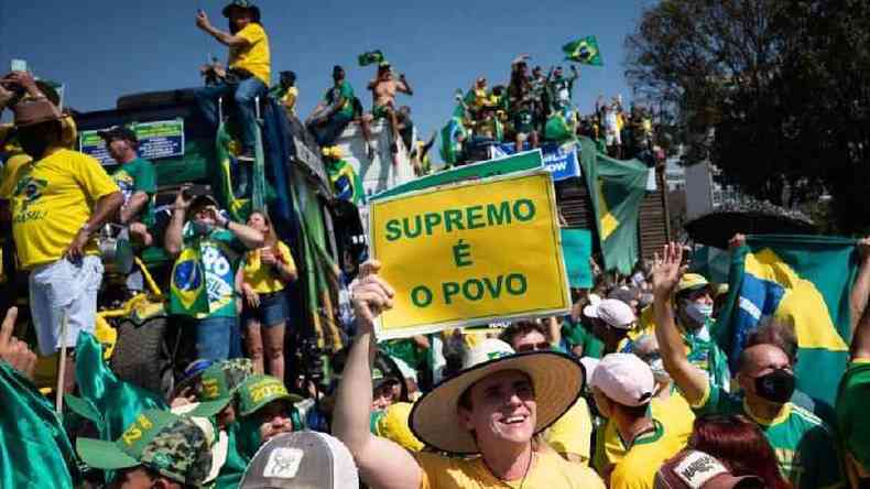 Protesto pr-Bolsonaro em Braslia no 7 de setembro de 2021