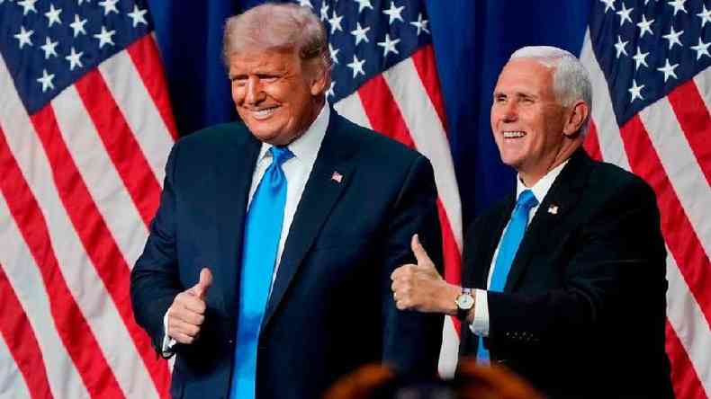 A chapa de Donald Trump e Mike Pence foi confirmada pelo Partido Republicano em agosto(foto: Getty Images)