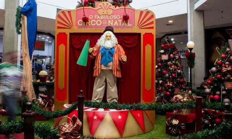 Shopping Estao BH aposta em fuso entre circo e Natal para animar visitantes(foto: Divulgao/Shopping Estao BH)