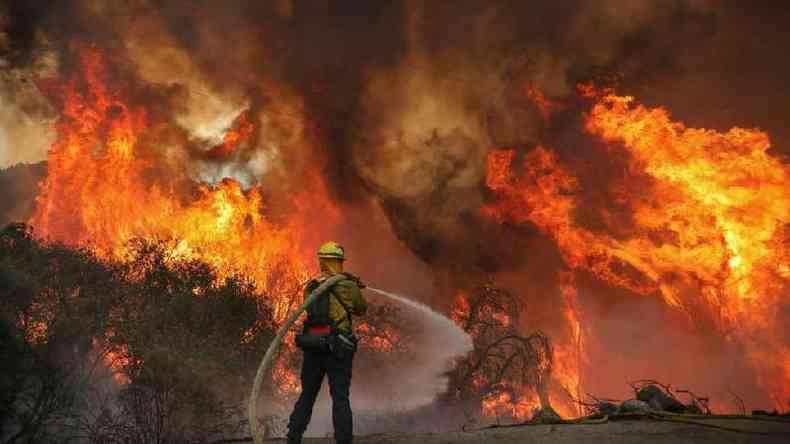 Bombeiros da Califrnia dizem que ch de revelao causou incndio gigantesco em setembro de 2020(foto: Getty Images)