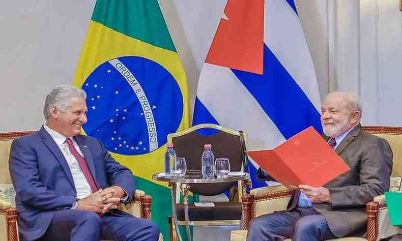 Presidente Lula e o lder de Cuba, Miguel Daz-Canel Bermdez