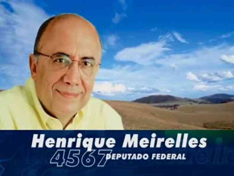 Santinho de Henrique Meirelles (MDB), quando concorreu a deputado federal pelo PSDB, em 2002(foto: Reproduo)