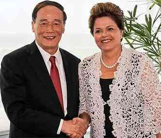 Dilma Rousseff recebe o Wang Qishan Vice-Primeiro Ministro da China no Palcio do Planalto(foto: Roberto Stuckert Filho/PR)