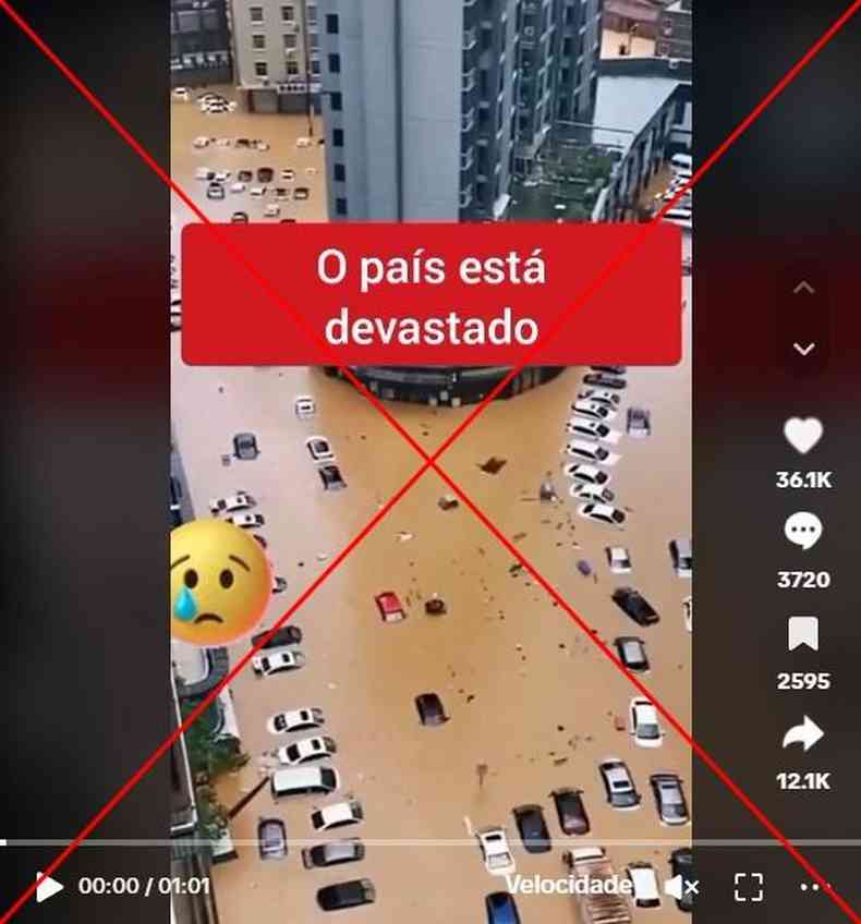 Captura de tela feita em 14 de setembro de 2023 de uma publicao no TikTok