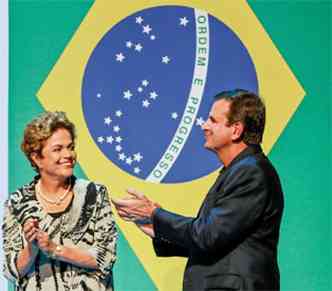 Eduardo Paes manifestou apoio  presidente(foto: Roberto Stuckert Filho/APR)