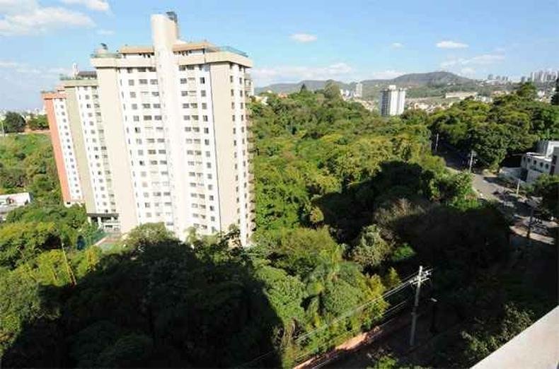 Vista geral do que ainda resta da Mata do Mosteiro, que no passado tinha �rea de 154 mil metros qudrados. Edifica��es v�m tomando aos poucos o espa�o da vegeta��o(foto: Gladyston Rodrigues/EM )