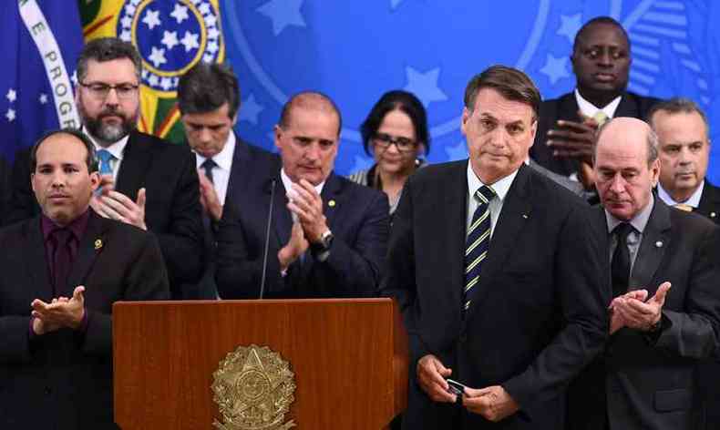 Presidente Jair Bolsonaro mandou refazer documento com exonerao de Valeixo(foto: EVARISTO S / AFP)