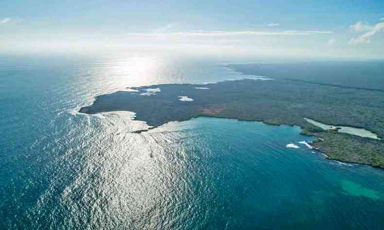 Regio das ilhas Galpagos, quem tem sido utilizada ilegalmente para pesca por companhias chinesas(foto: PABLO COZZAGLIO/AFP - 21/1/18)