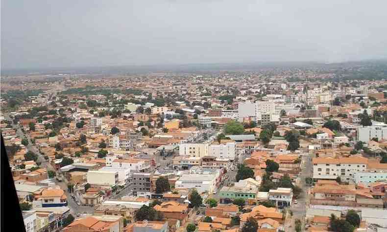 Vista area da cidade de Janaba, que fica no Norte de Minas(foto: Ricardo Alves/Divulgao)