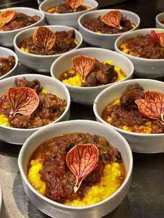 Ossobuco stew with saffron risotto