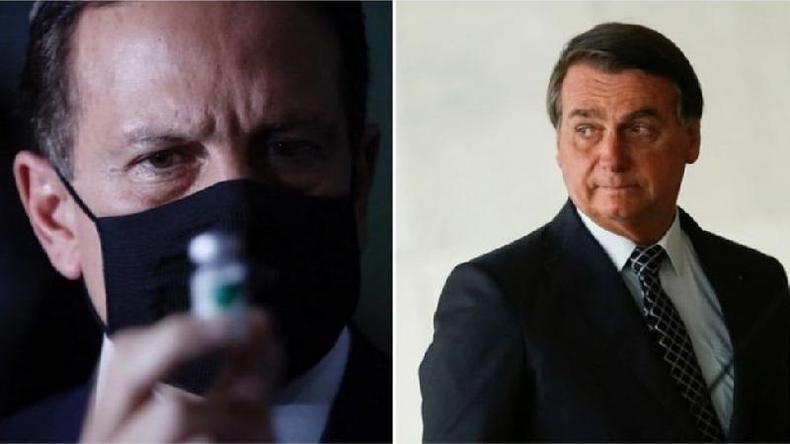 Vacinação virou um dos eixos de discórdia entre o governador de SP João Doria e o presidente Bolsonaro; menções a obrigatoriedade, no entanto, parecem mais pautadas pela política do que pela ciência(foto: DIVULGAÇÃO GOVERNO DE SÃO PAULO/REUTERS) Vacinação virou um dos eixos de discórdia entre o governador de SP João Doria e o presidente Bolsonaro; menções a obrigatoriedade, no entanto, parecem mais pautadas pela política do que pela ciência(foto: DIVULGAÇÃO GOVERNO DE SÃO PAULO/REUTERS)