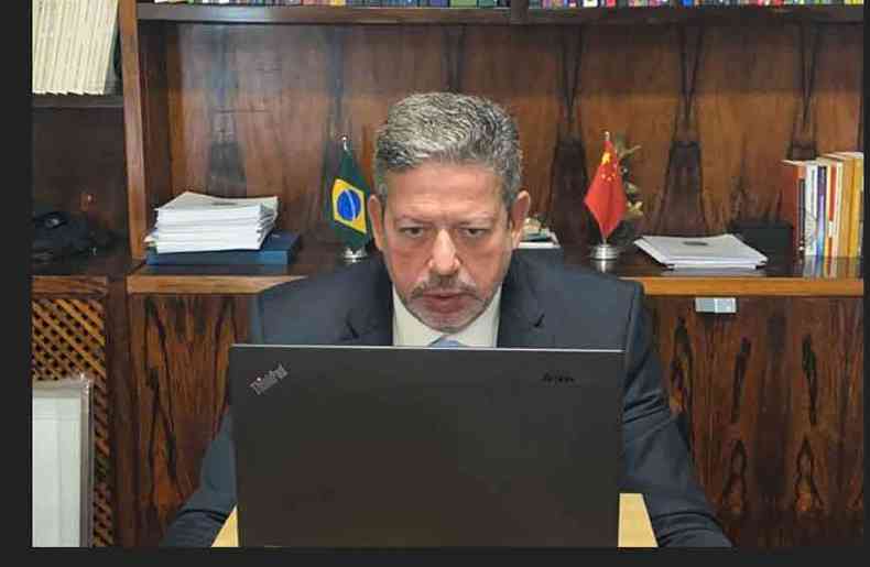 Arthur Lira, presidente da Cmara, pediu ajuda ao governo chins em videoconferncia (foto: CMARA DOS DEPUTADOS)