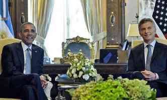 Presidente dos EUA, Barack Obama disse, em encontro com o colega argentino Maurcio Macri, esperar que Brasil resolva crise(foto: Nicholas Kamm/AFP)