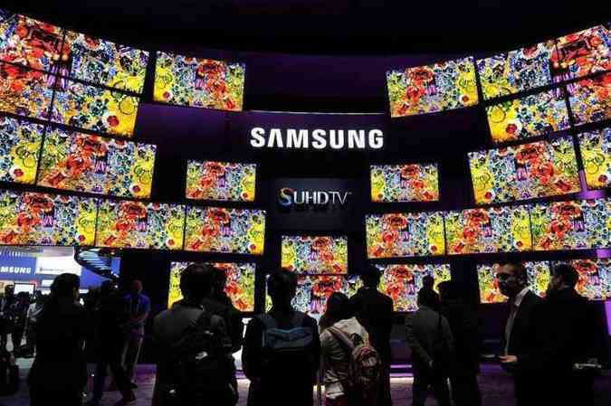 Samsung exibe sua tev de pontos qunticos em Las Vegas: brilho muito maior que o de outros modelos da marca(foto: David Becker )