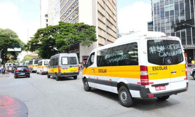 Nessa sexta-feira os motoristas fizeram um protesto por Belo Horizonte(foto: Gladyston Rodrigues/EM/D.A Press.) Nessa sexta-feira os motoristas fizeram um protesto por Belo Horizonte(foto: Gladyston Rodrigues/EM/D.A Press.)