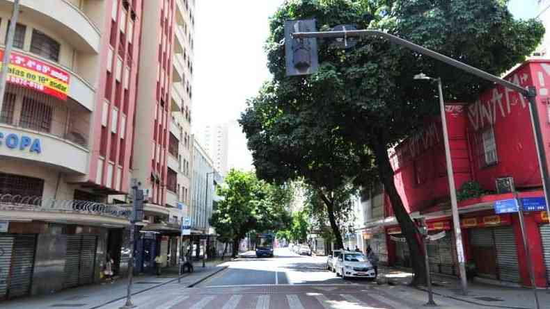 Principais lojas da rua Curitiba, no centro de BH, esto fechadas.(foto: Gladyston Rodrigues/EM/D. A Press)