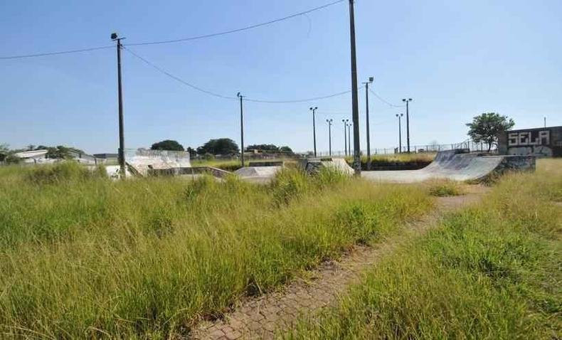 Espaço é enorme e mostra sinais de abandono em quase toda sua extensão(foto: Gladyston Rodrigues/EM/D.A Press) Na foto, malto alto pelo parque