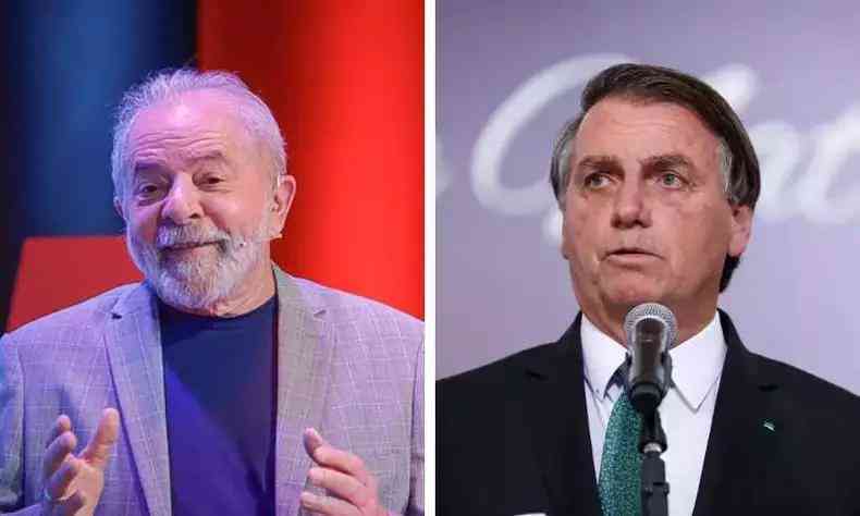 Lula e Bolsonaro, em montagem, um ao lado do outro.