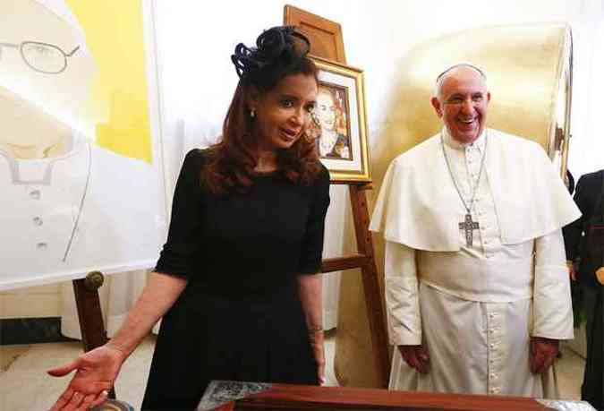 A presdente Cristina Kirchner foi trecebida pelo papa Francisco neste fim de semana(foto: Tony Gentile)