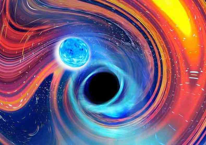 Fuso entre uma estrela de nutrons e um buraco negro